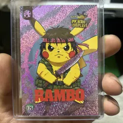 Rambo (Pikachu) #E25 - Pink Holo Box Hit Electric Pikachu Cosplay - Pokemon - Image 1