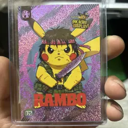 Rambo (Pikachu) #E25 - Pink Holo Box Hit Electric Pikachu Cosplay - Pokemon - Image 2