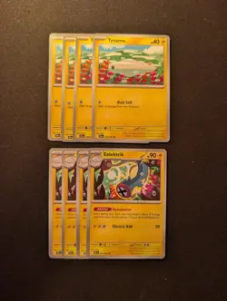 Playset (x4) Eelektrik 031/086 & (x4) Tynamo 030/086 - Black Bolt Pokemon TCG - Image 1
