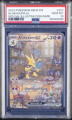 2023 POKEMON MEW EN-151 SPECIAL ILLUSTRATION RARE #201 ALAKAZAM EX PSA 10 - Image 1