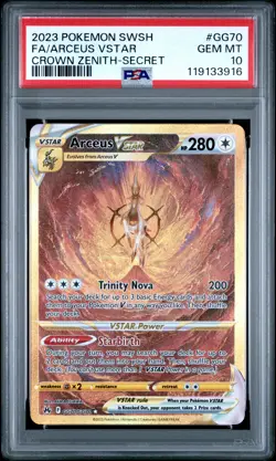2023 POKEMON SWORD & SHIELD CROWN ZENITH SECRET FULL ART/ARCEUS VSTAR PSA 10 - Image 1