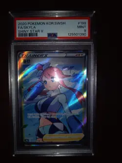 Pokemon TCG Full Art Skyla Shiny Star V 2020 Korean SWSH PSA 9 MINT 199/190 SR🔥 - Image 2