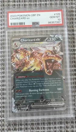 2023 POKEMON OBF EN-OBSIDIAN FLAMES #125 CHARIZARD EX PSA 10 - Image 1