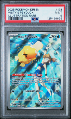 2025 Misty's Psyduck Pokemon Destined Rivals Illustration Rare #193/182 PSA 9 - Image 4