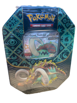 Pokemon Great Tusk EX Paldean Fates Tin Sealed - Image 1