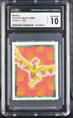 Pokemon Moltres #146 Merlin Series 1 POP 7 - CGC 10 - Image 1
