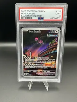 Pokemon TCG Iron Jugulis Paradox Rift Holo Card 216/182 : PSA 9 - Image 1