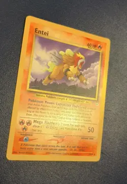 DMG Pokemon TCG Entei Neo Revelation 17/64 Regular Unlimited Rare Card Rear DMG - Image 2