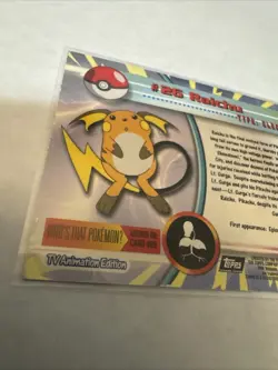 1999 Topps Pokemon TCG Raichu Card #26 Holo Blue Logo, TV Series 1 - Image 5