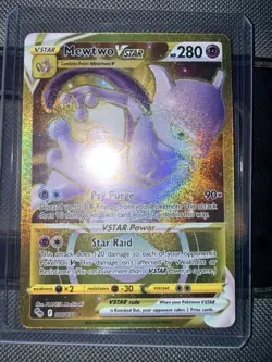 Pokemon Mewtwo VSTAR Gold Pokemon TCG Card Secret Rare, MINT- 086/078 - Image 1
