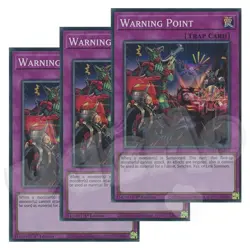 Yugioh - Warning Point x 3 - 1st Edition Super Rare NM - Free Holographic Card - Image 1