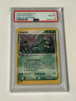 2003 Pokemon EX Sceptile-Holo Ruby & Sapphire PSA 8 #11 Card SWIRL - Image 1