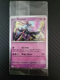 Xerneas 064/132 SEALED Pokemon Mega Evolution Stamped Promo Best Buy Holo Card - Image 1