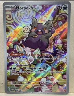 Morpeko 206/182 Paradox Rift 2023 Holo Illustration Pokemon Card TCG NM M21 - Image 1