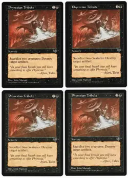 Phyrexian Tribute x4 4x 1996 Mirage RESERVED LIST PLAYSET Sorcery MTG NM AZ1 - Image 1