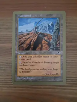 Magic Gathering MTG - 1 x Wasteland Gold Border - World Champ Deck - EX - Image 1