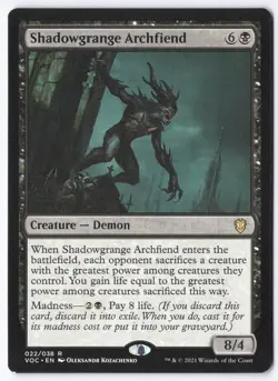 Shadowgrange Archfiend R Commander: Innistrad: Crimson Vow 22 NM - Image 1