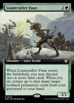 NM-Mint, English MTG Regular Loamcrafter Faun - Extended Art Commander: Wilds of - Image 1