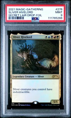 2021 MTG SECRET LAIR DROP FOIL #276 SLIVER HIVELORD PSA 9 - Image 1