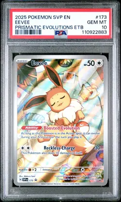 2025 POKEMON SVP EN-SV BLACK STAR PROMO #173 EEVEE PSA 10 - Image 1