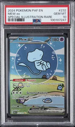 2024 POKEMON PAF EN-PALDEAN FATES SPECIAL ILLUSTRATION RARE #232 MEW EX PSA 10 - Image 1