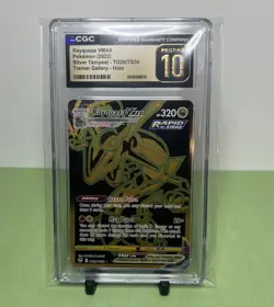 2022 Pokemon Silver Tempest Full Art Rayquaza VMAX Gold TG29 - PSA 10 GEM MINT - Image 1