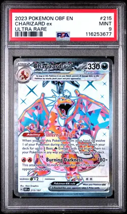 2023 POKEMON OBF EN-OBSIDIAN FLAMES ULTRA RARE #215 CHARIZARD EX PSA 9 - Image 1