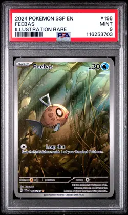 2024 POKEMON SSP EN-SURGING SPARKS ILLUSTRATION RARE #198 FEEBAS PSA 9 - Image 1