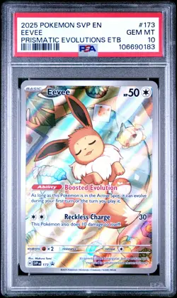 2025 POKEMON SVP EN-SV BLACK STAR PROMO #173 EEVEE PSA 10 - Image 1