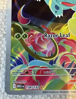 Ivysaur Illustration Rare 134/132 Near Mint Mega Evolution Pokemon TCG English - Image 4