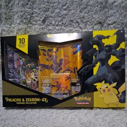 Pokemon TCG Pikachu and Zekrom-GX Tag Team Premium Collection Box FactorySealed 820650809910 - Image 1