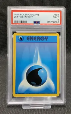 PSA 9 MINT 1999 Pokemon Game Base #102 Water Energy - Image 1