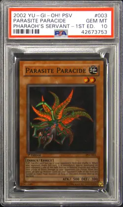 2002 YU-GI-OH! PSV-PHARAOH'S SERVANT 1ST ED #003 PARASITE PARACIDE PSA 10 - Image 1