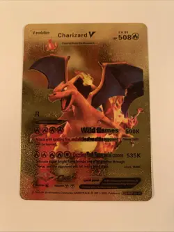 Pokemon Charizard V HP508 Gold Foil Fan Art Collector Card - Image 1