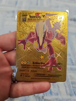 Toxtricity VMAX Premium Gold Foil Fan Art Textured Pokemon Collector Card HP320 - Image 1