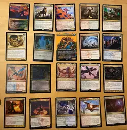 Magic The Gathering Lot Of 20 Gold Cards Including Rares and Mythics NM - Image 1