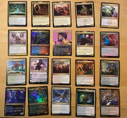 Magic The Gathering Lot Of 20 Gold Cards Including Rares and Mythics NM - Image 1