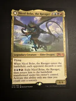 MTG Nicol Bolas, The Ravager / The Arisen Core Set 2019 Non-foil MP M19 #218 - Image 1