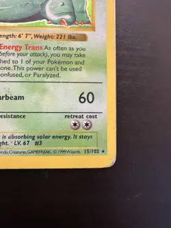 Venusaur 15/102 Shadowless Holo Rare Base Set Pokemon Card DMG - Image 4
