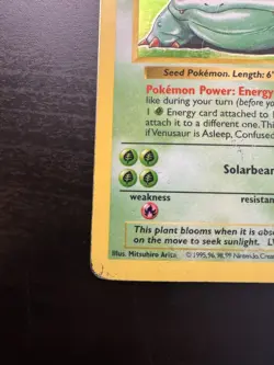 Venusaur 15/102 Shadowless Holo Rare Base Set Pokemon Card DMG - Image 5