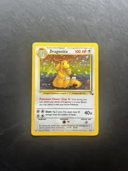 Pokemon TCG WOTC 1999 Fossil Set: Dragonite 4/62 Holo Rare Card - LP/NM - Image 1