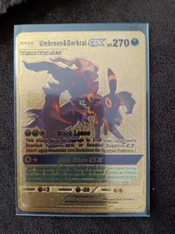 Pokemon Umbreon & Darkrai GX Tag Team Gold Foil Card 270hp with Insert - Image 1