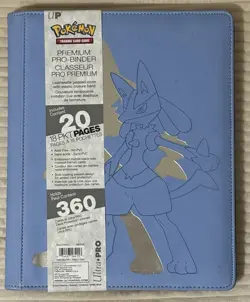 Pokemon Premium Ultra-Pro Binder Blue LUCARIO Elite Binder Holds Up To 360 Cards - Image 1