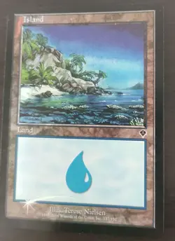 Island Foil Error Card Magic The Gathering English Version Used - Image 1