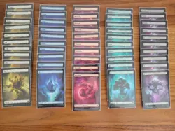 Theros Beyond Death Foil Basic Land Set 50 Cards Full Art Include Plains Islands - Image 1