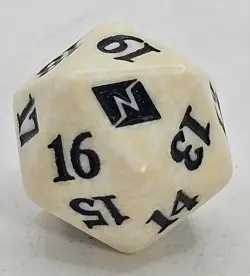 MTG Magic the Gathering D20 Spindown Die Battle for Zendikar BFZ Ivory & Black - Image 1