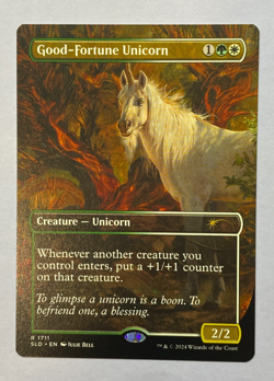 MTG - Secret Lair - Featuring: Julie Bell - Good-Fortune Unicorn - Non-Foil - NM - Image 1