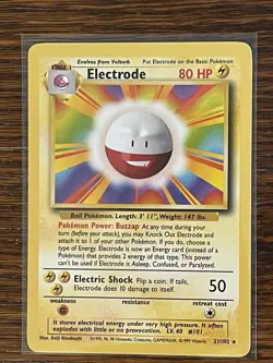 Electrode 021/102 Pokemon TCG Base Set Regular. Near Mint. Never been played. - Image 1