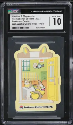 2023 Pokemon Japanese Center Stickers WakuWaku Online Yamper & Magnemite CGC 10 - Image 1