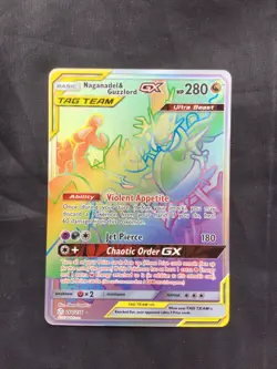 Pokemon Cards: Cosmic Eclipse Secret Rare: Naganadel & Guzzlord GX 260/236 - Image 1